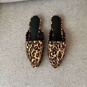 Express cheetah leopard mules size 8